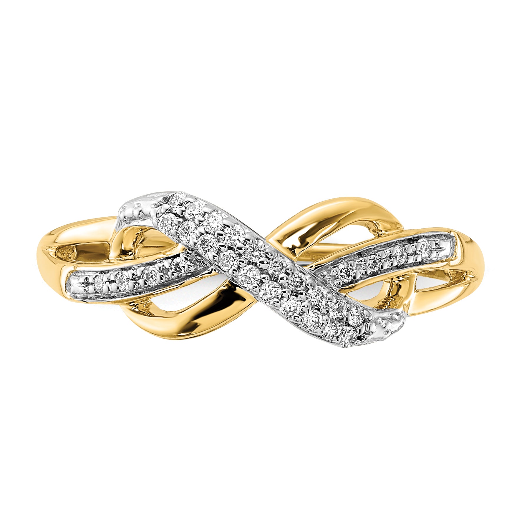 14k Diamond Infinity Symbol Ring