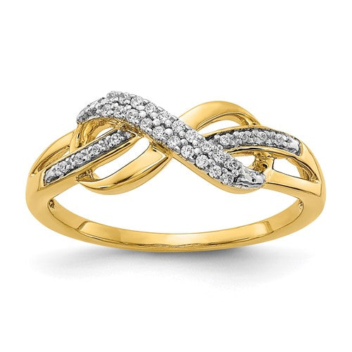 Infinity Symbol Ring in 14K Yellow Gold (1/10 ct. tw.), Size 7 - Sophia Jewelers