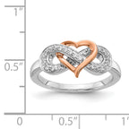 14k Two Tone Diamond Heart Infinity Symbol Ring