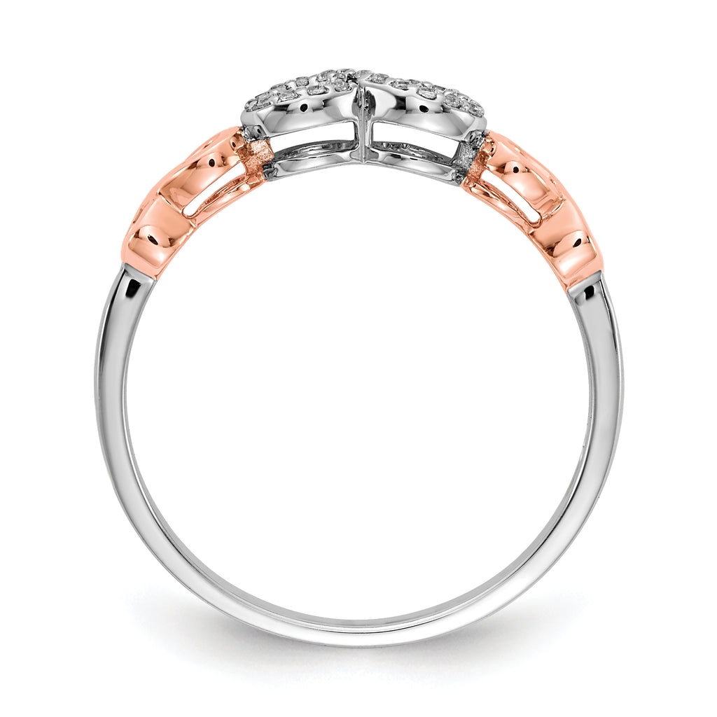 10K Rose Gold w/White Rhodium Diamond Infinity Ring