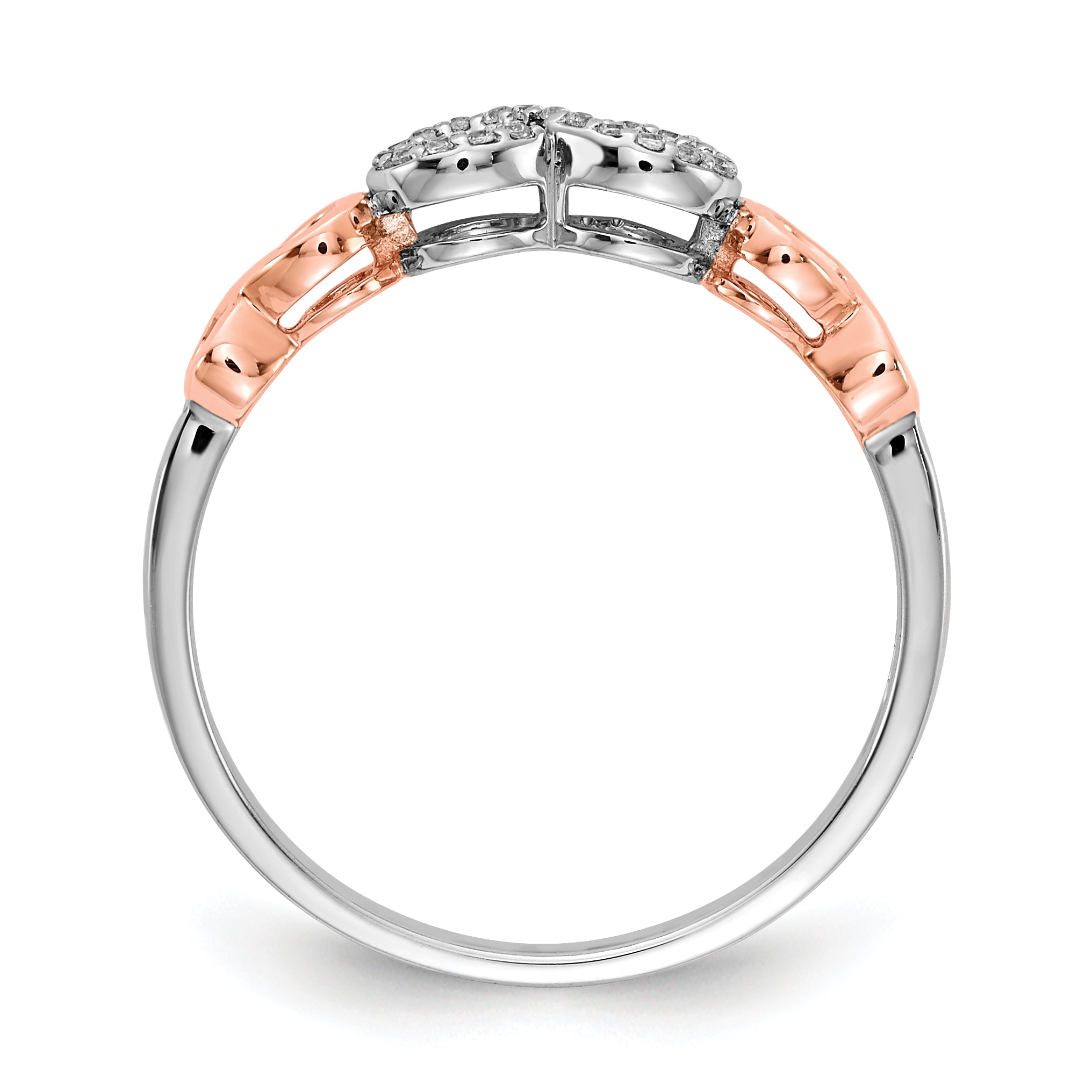 10K Rose Gold w/White Rhodium Diamond Infinity Ring