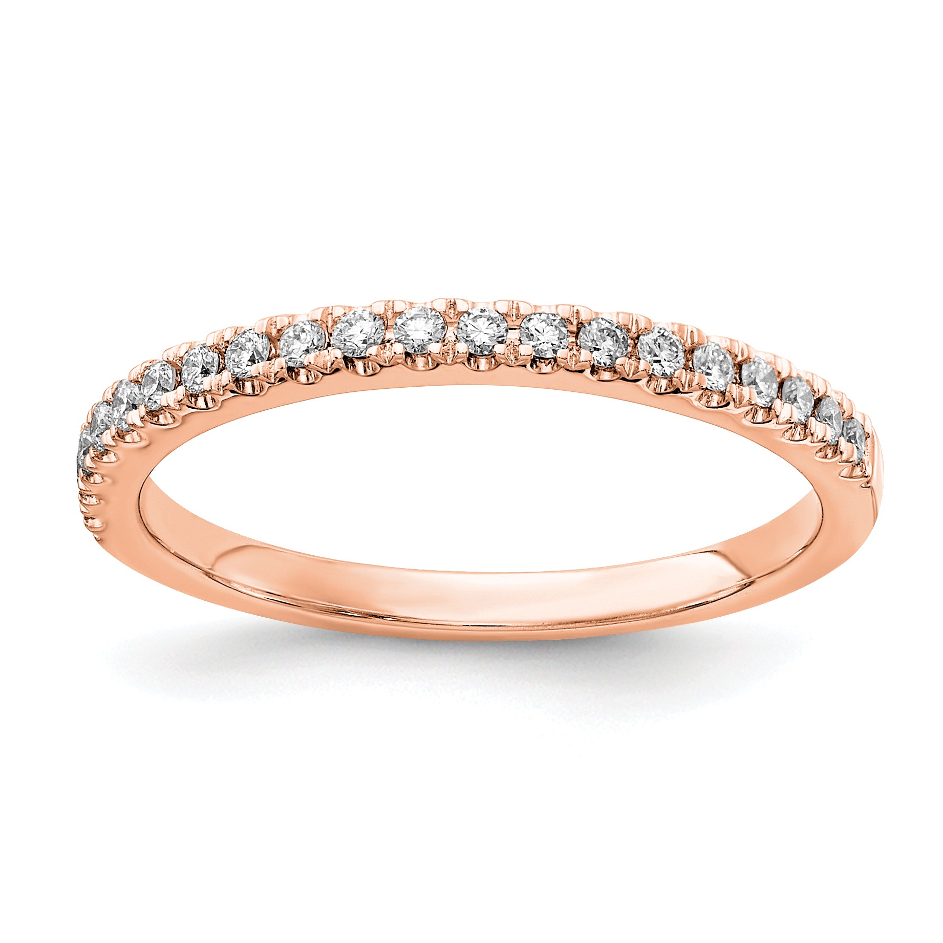 14k Rose Gold 1/5 carat Lab Grown Diamond VS/SI+ G+ Complete Wedding Band Main image