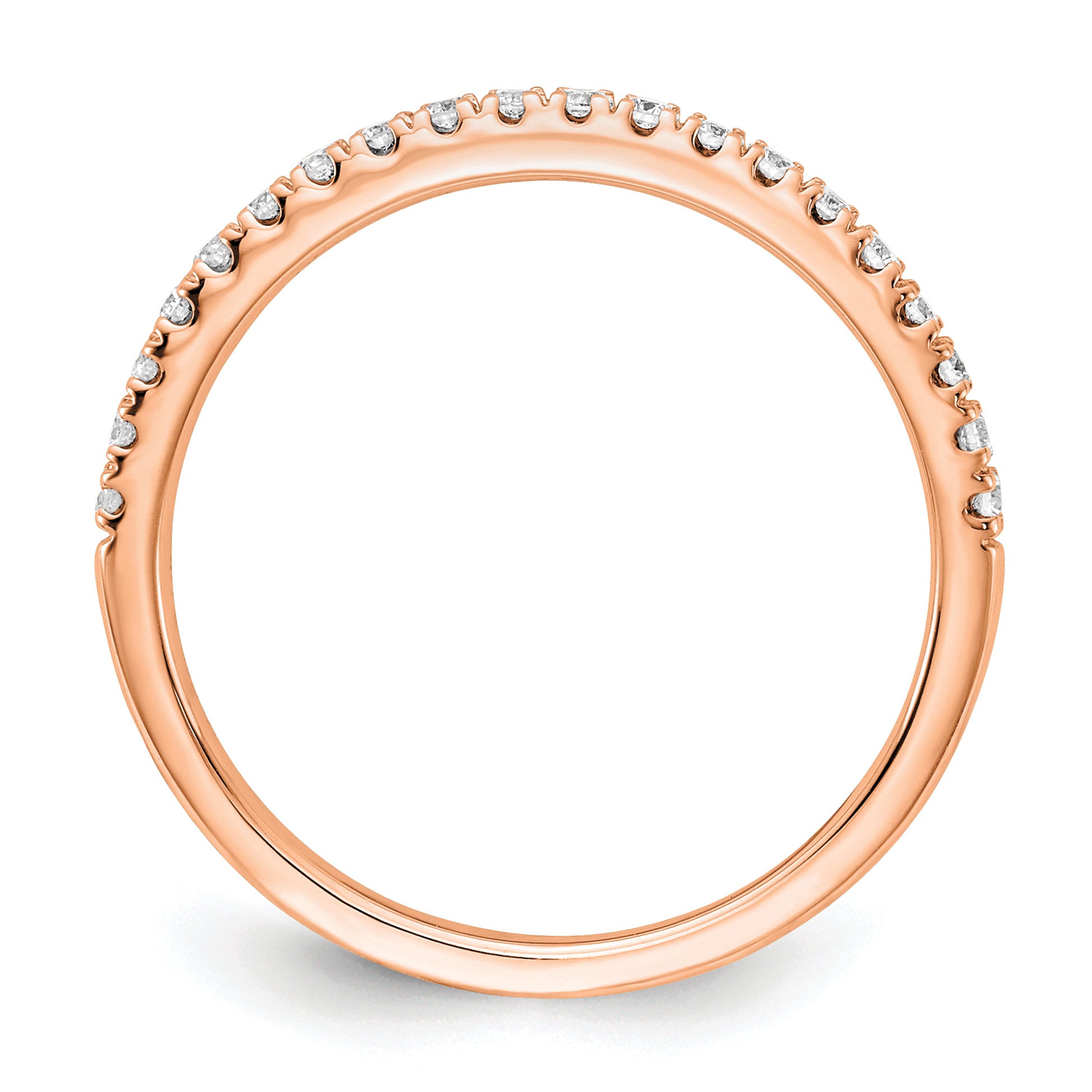 14k Rose Gold 1/4 carat Lab Grown Diamond VS/SI+ G+ Complete Wedding Band Secondary image