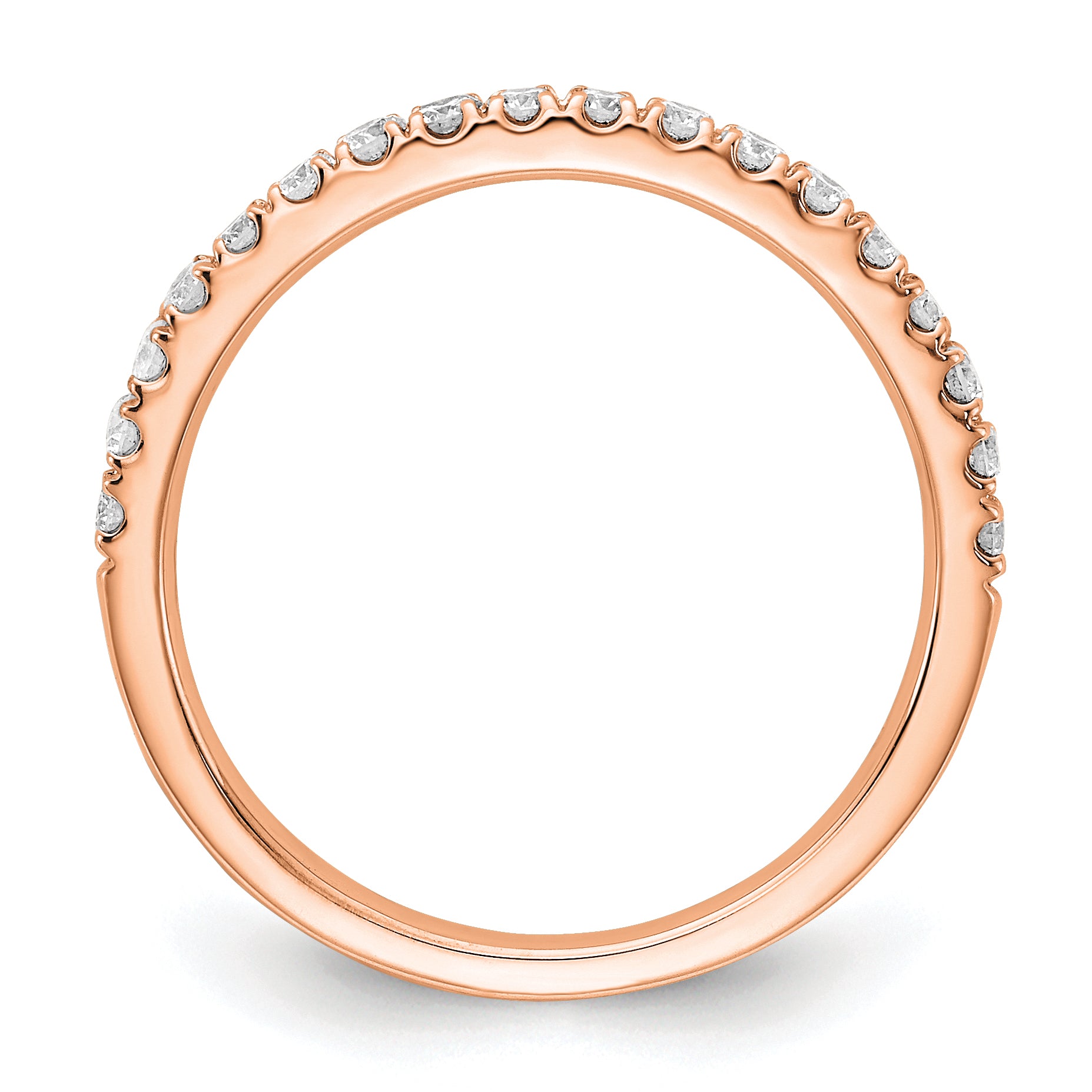 14k Rose Gold 1/3 carat Lab Grown Diamond VS/SI+ G+ Complete Wedding Band Secondary image
