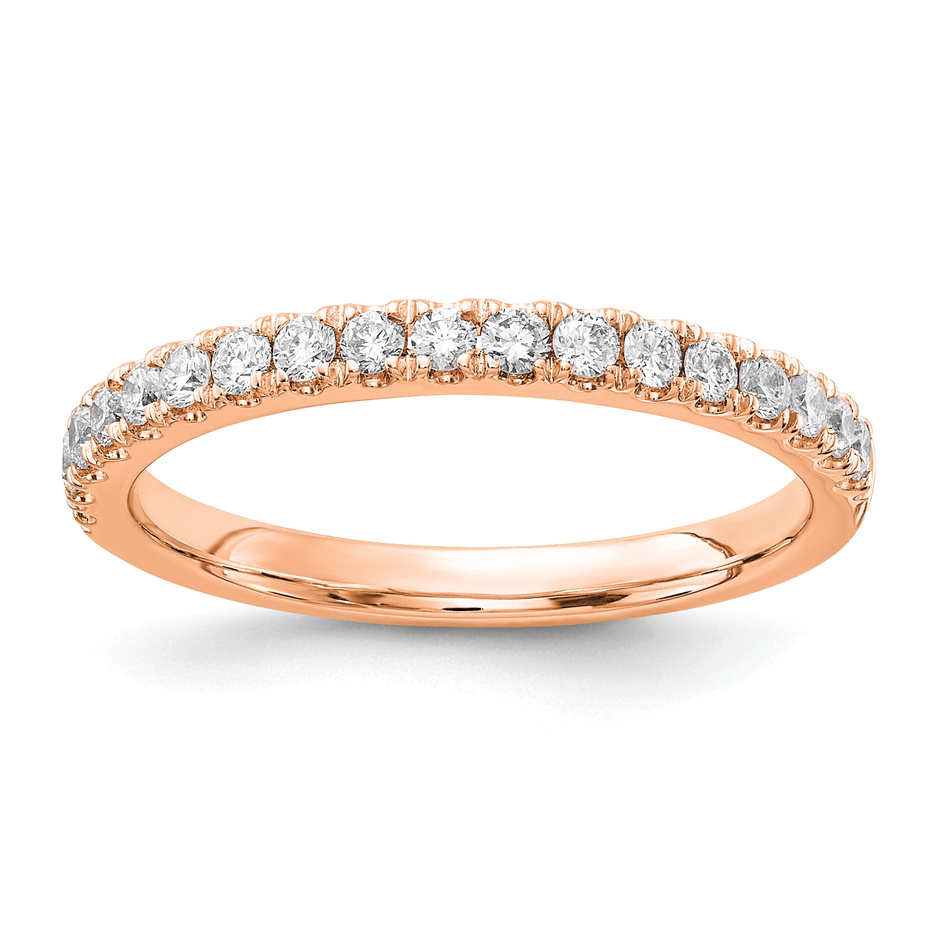 14k Rose Gold 1/3 carat Lab Grown Diamond VS/SI+ G+ Complete Wedding Band Main image
