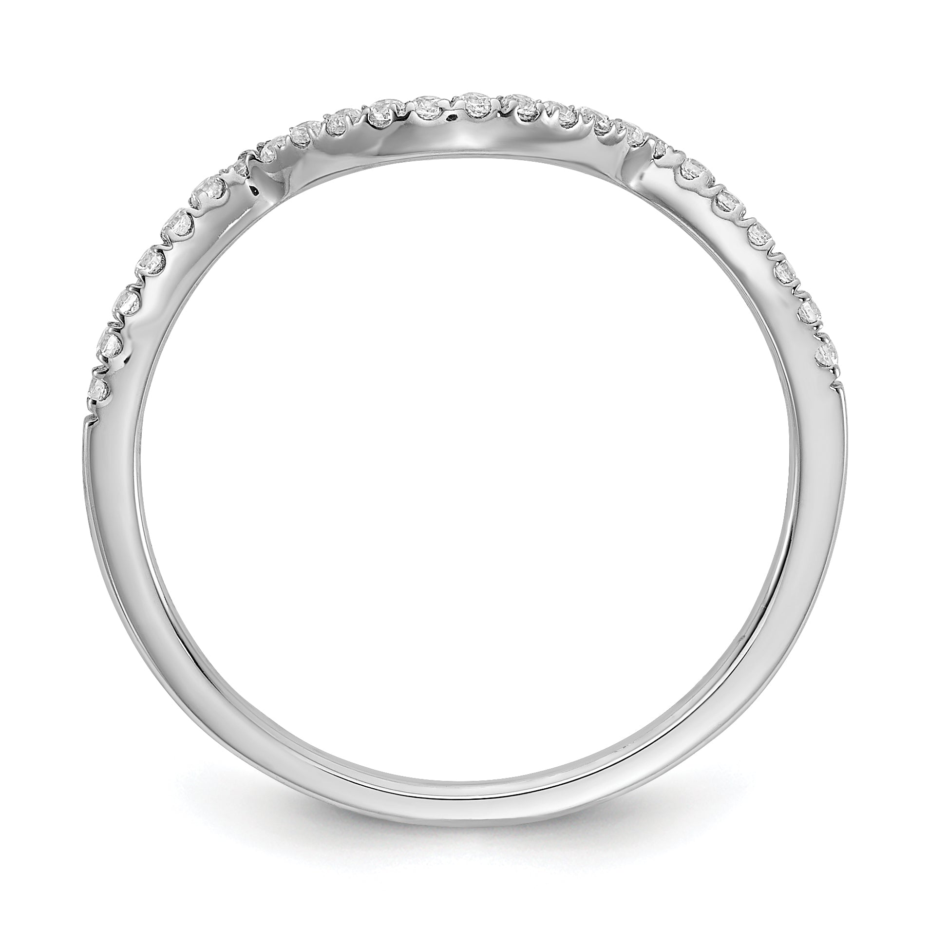 14K White Gold Lab Grown Diamond VS/SI+ G+ Contoured Wedding Band