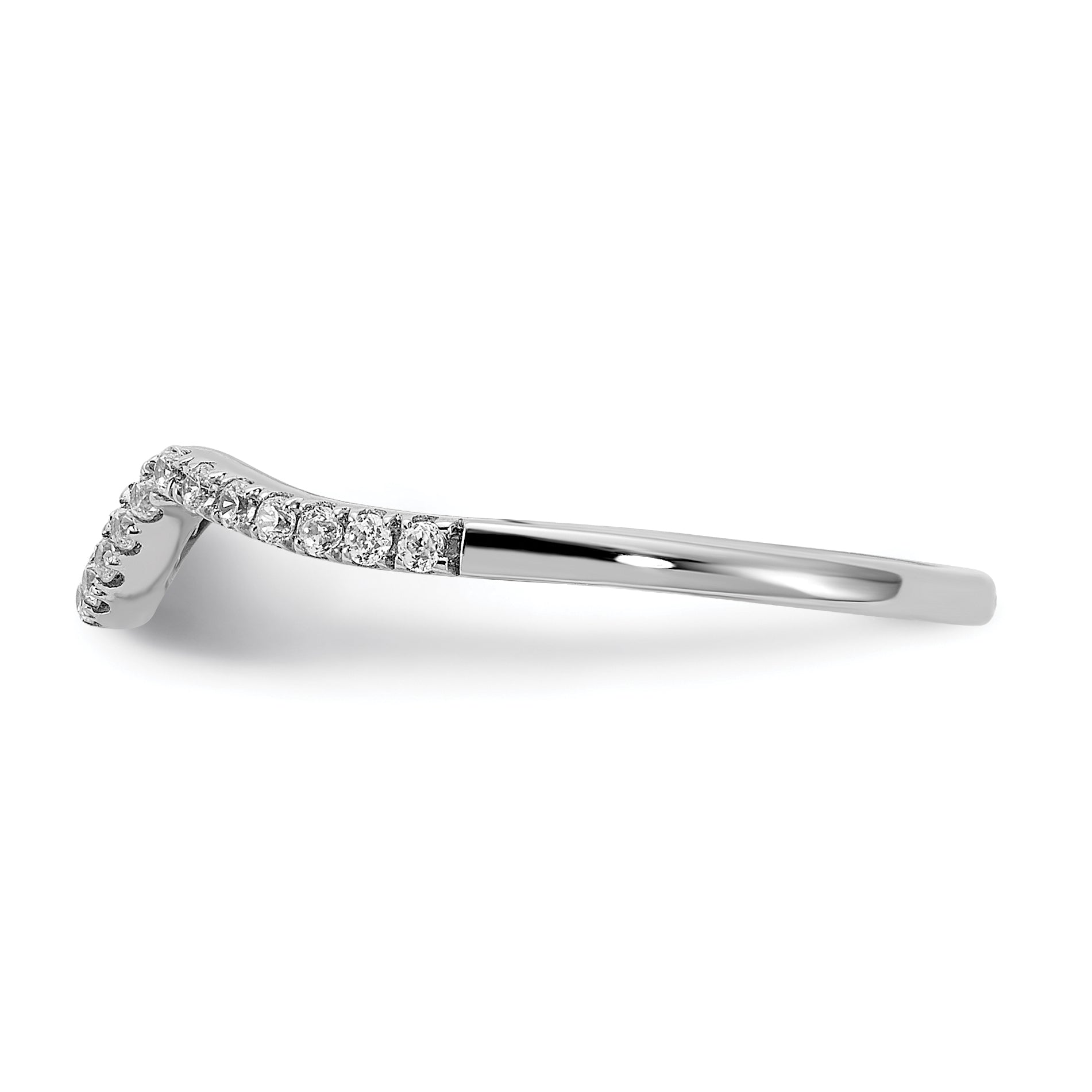 14K White Gold Lab Grown Diamond VS/SI+ G+ Contoured Wedding Band