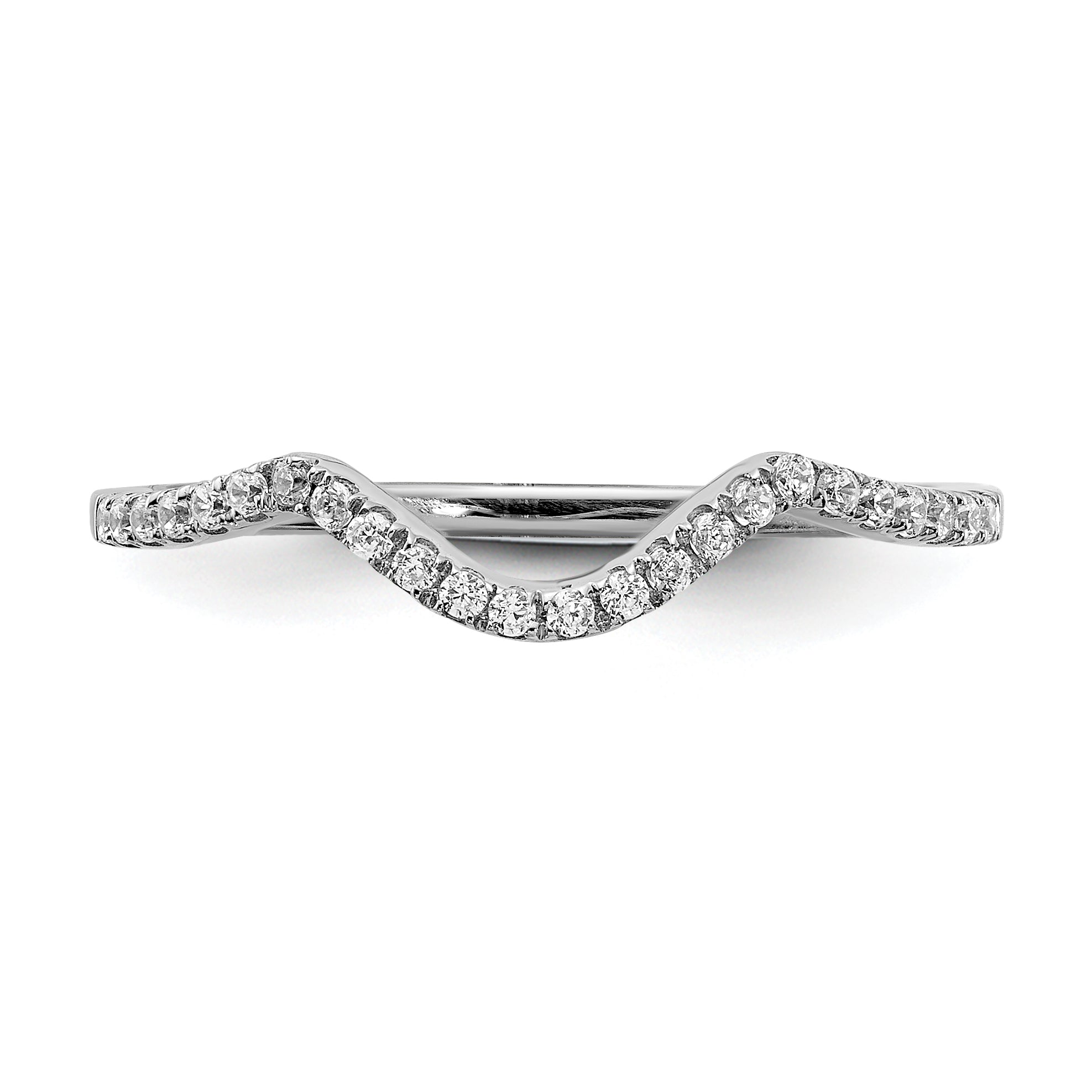 14K White Gold Lab Grown Diamond VS/SI+ G+ Contoured Wedding Band