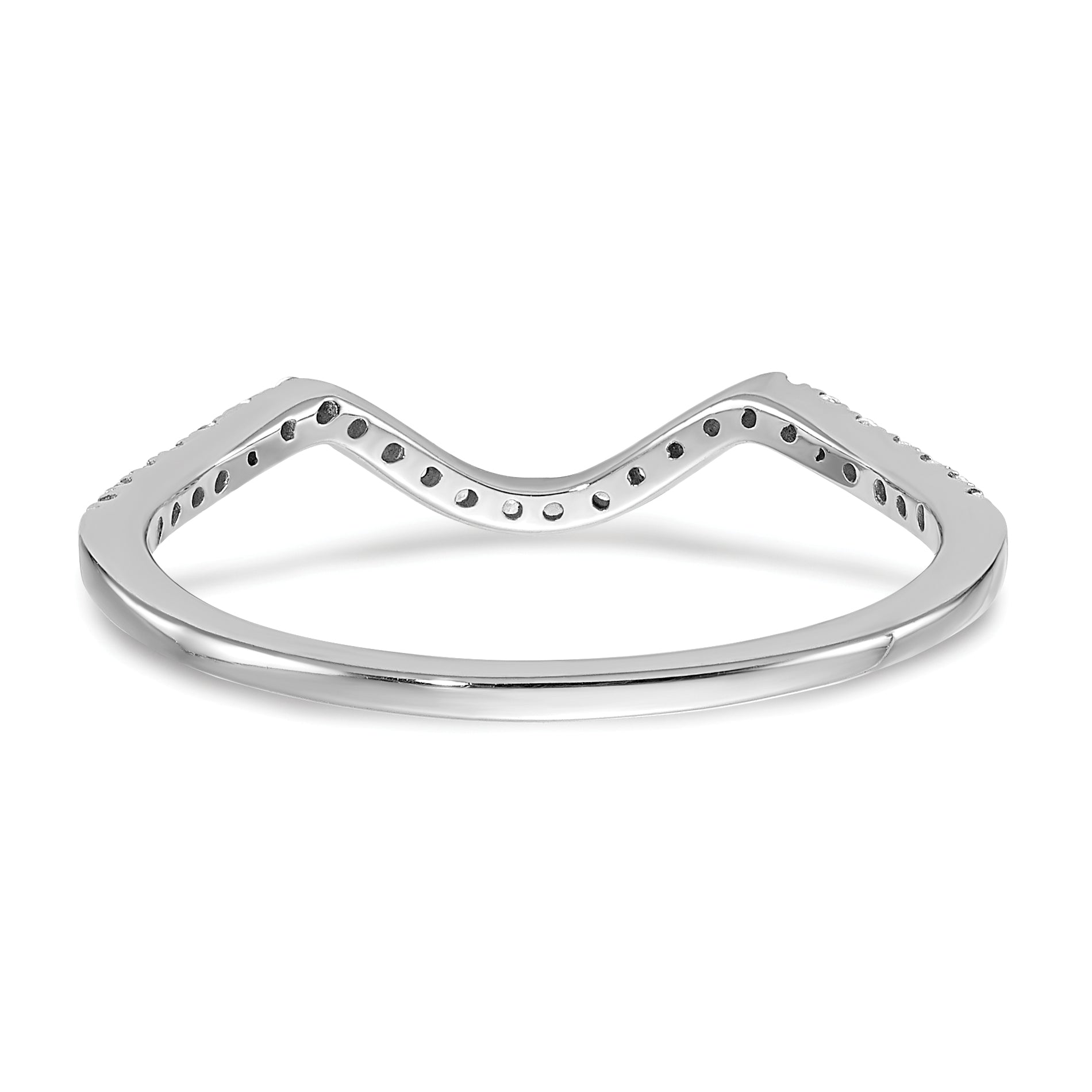 14K White Gold Lab Grown Diamond VS/SI+ G+ Contoured Wedding Band