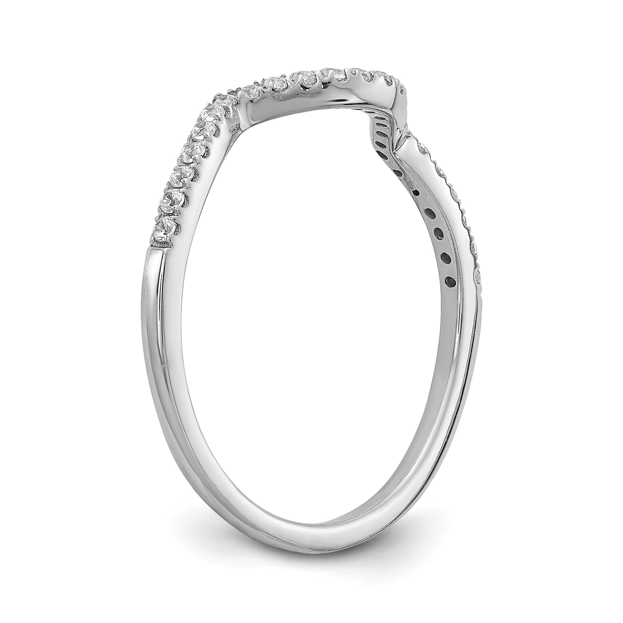 14K White Gold Lab Grown Diamond VS/SI+ G+ Contoured Wedding Band