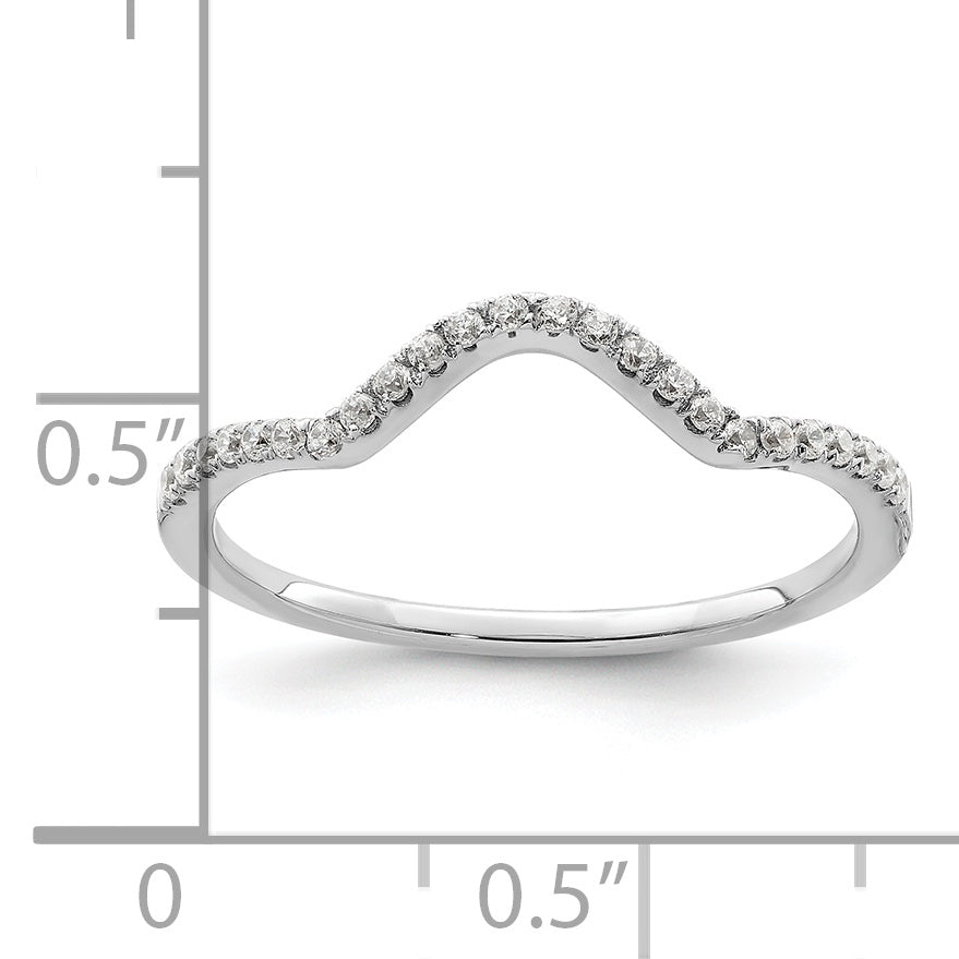 14K White Gold Lab Grown Diamond VS/SI+ G+ Contoured Wedding Band