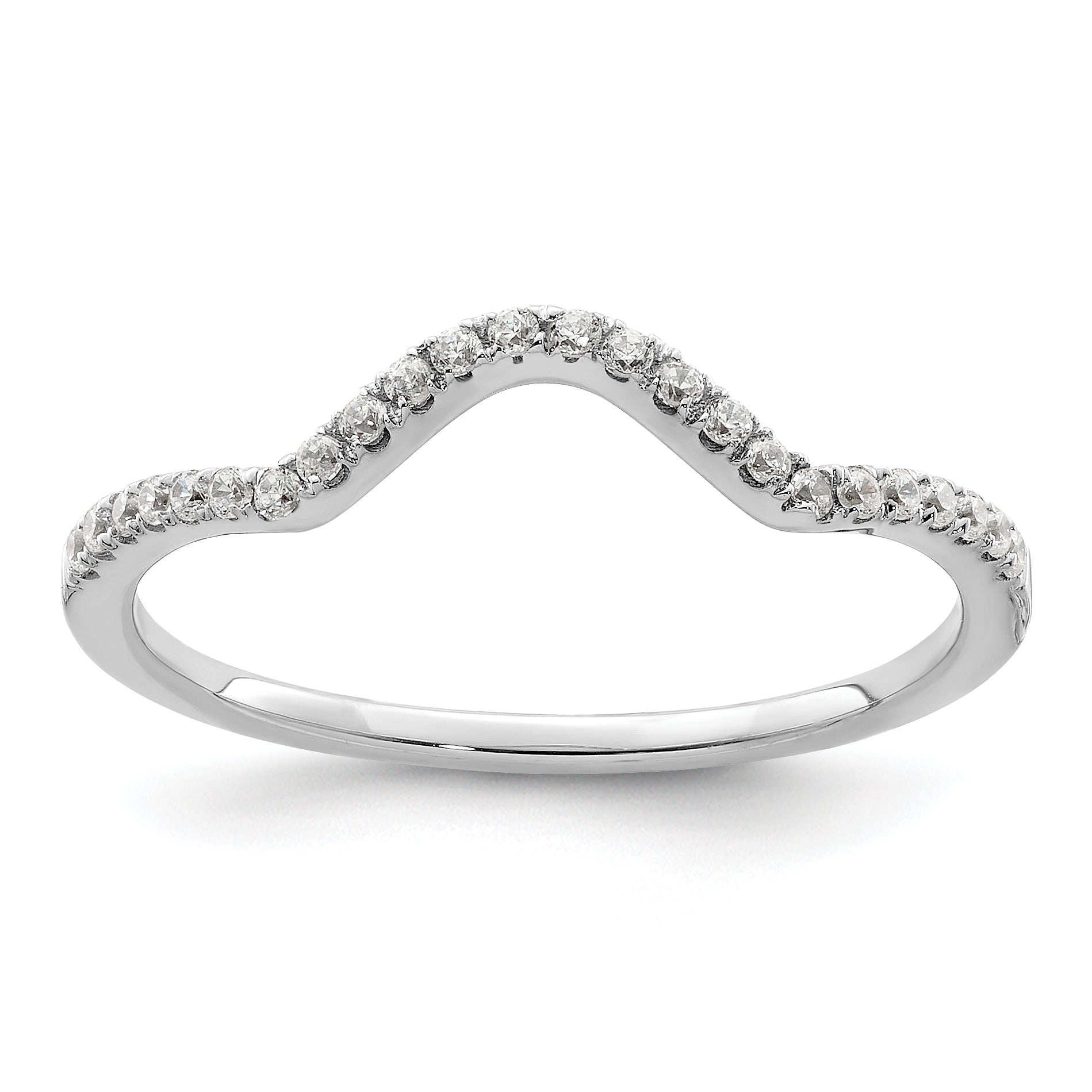 14K White Gold Lab Grown Diamond VS/SI+ G+ Contoured Wedding Band