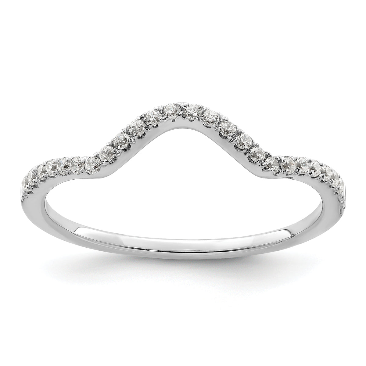14K White Gold Lab Grown Diamond VS/SI+ G+ Contoured Wedding Band