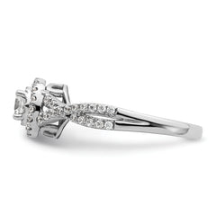 10K White Gold Eternal Promise Lab Grown VS/SI+ G+ Dia Halo Complete Ring