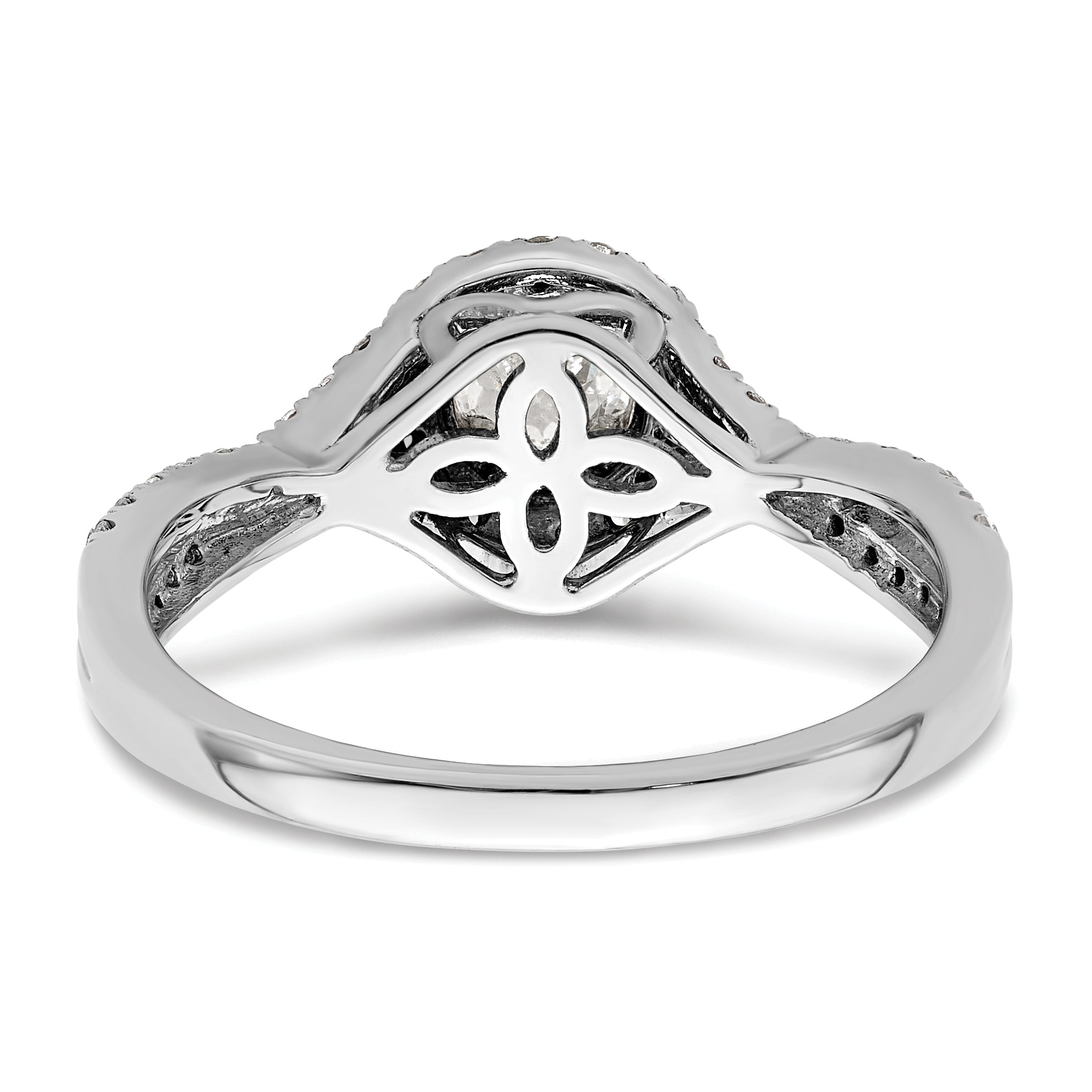10K White Gold Eternal Promise Lab Grown VS/SI+ G+ Dia Halo Complete Ring