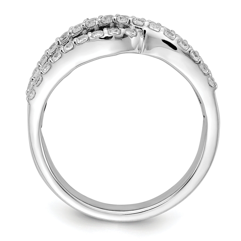 14k White Gold 5/8 carat Lab Grown Diamond VS/SI+ G+ and Lab Created Blue Sapphire Ring