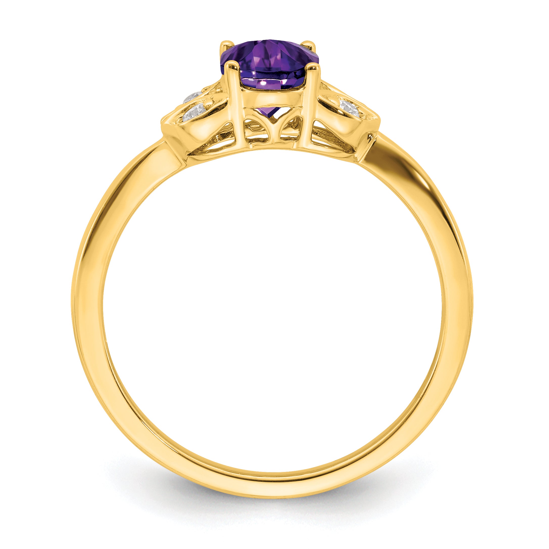 14k Amethyst and Diamond Ring Secondary image