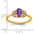 14k Amethyst and Diamond Ring