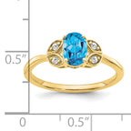 10k Blue Topaz and Diamond Ring