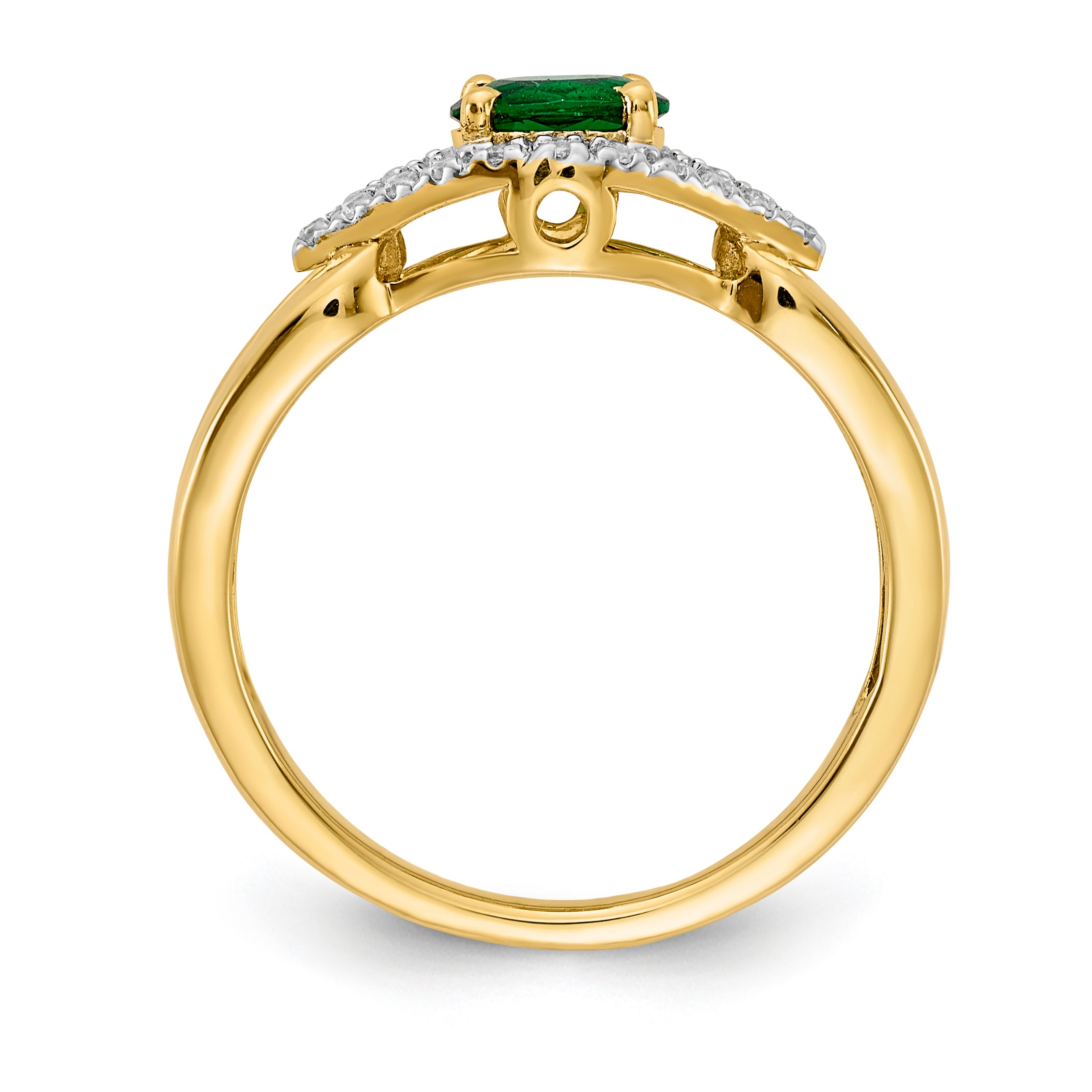 10k Diamond and Emerald Ring Secondary image