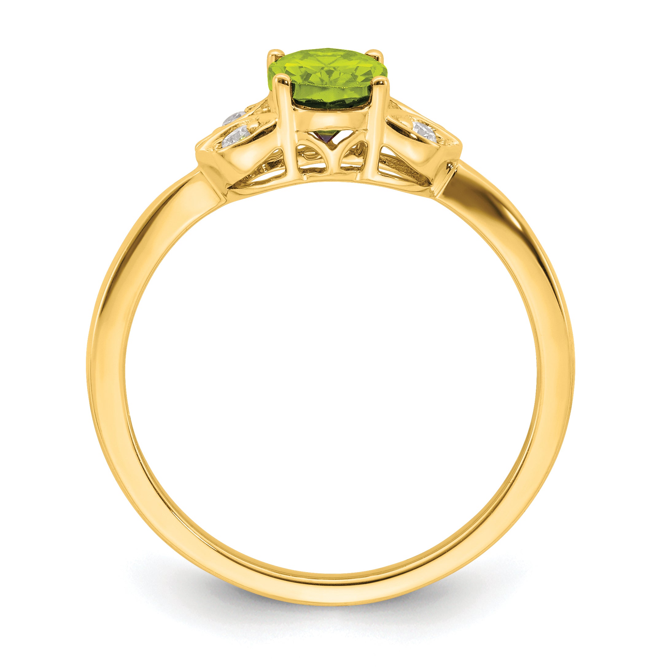 14k Peridot and Diamond Ring Secondary image
