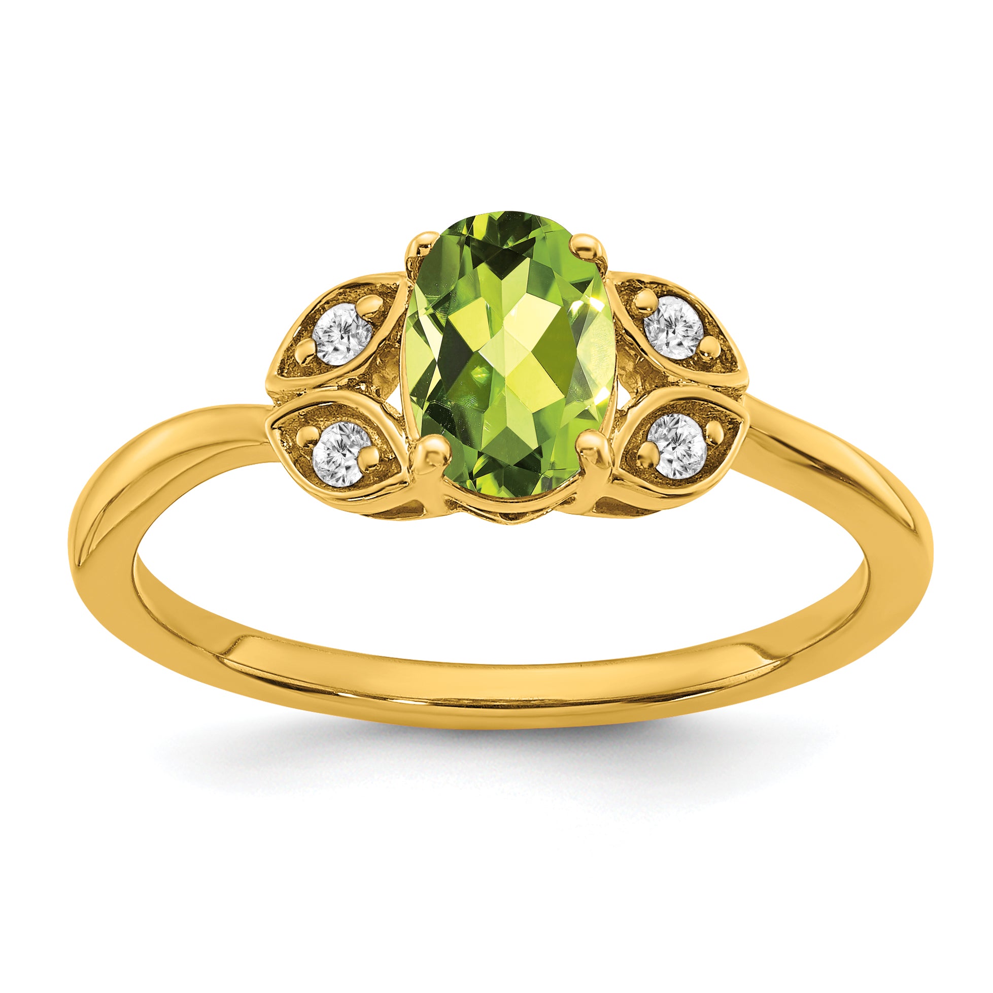 14k Peridot and Diamond Ring Main image