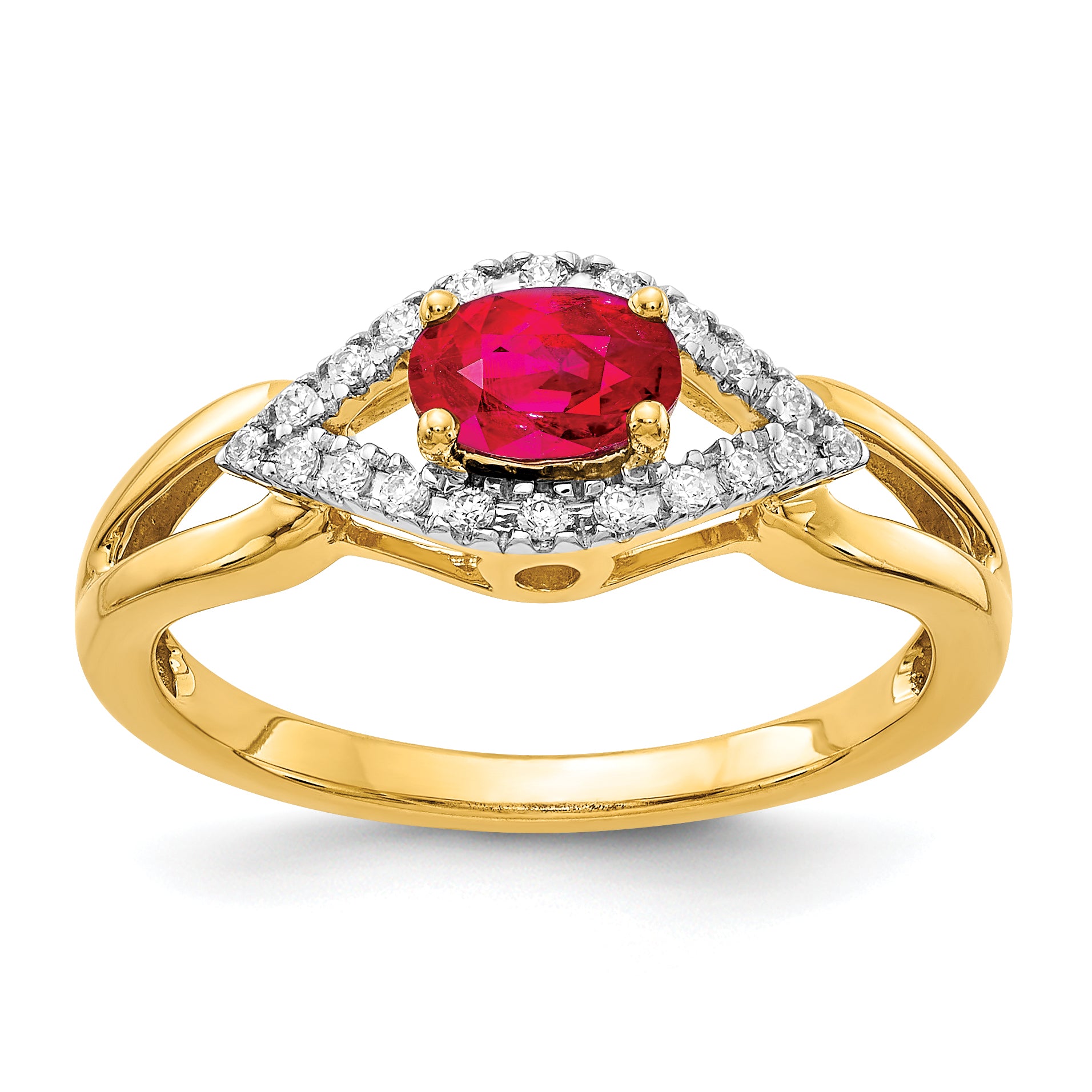 10k Diamond and Ruby Ring Main image