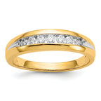 10K w/Rhodium Diamond Mens Channel Ring