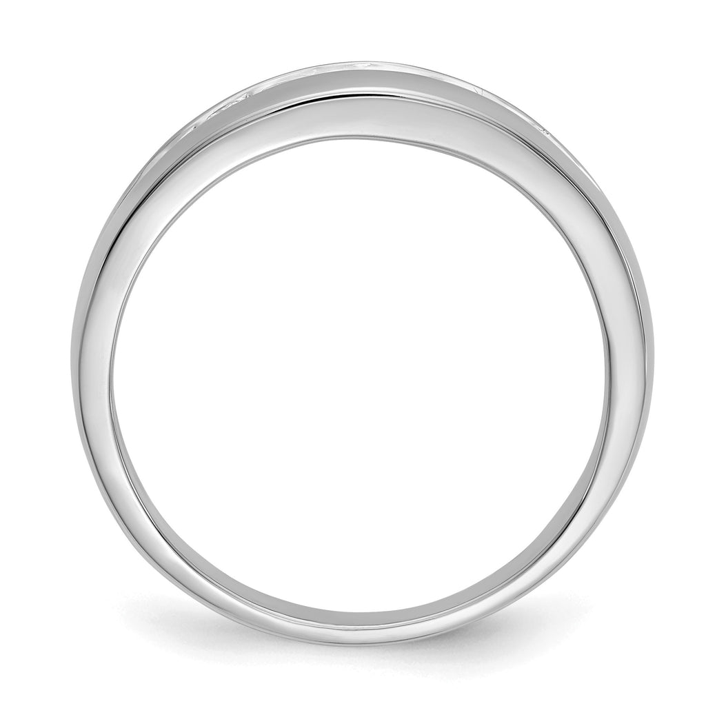 Men's Lab-Grown Diamond Seven Stone Ring in 14K White Gold (1/3 ct. tw.), Size 10 - Sophia Jewelers