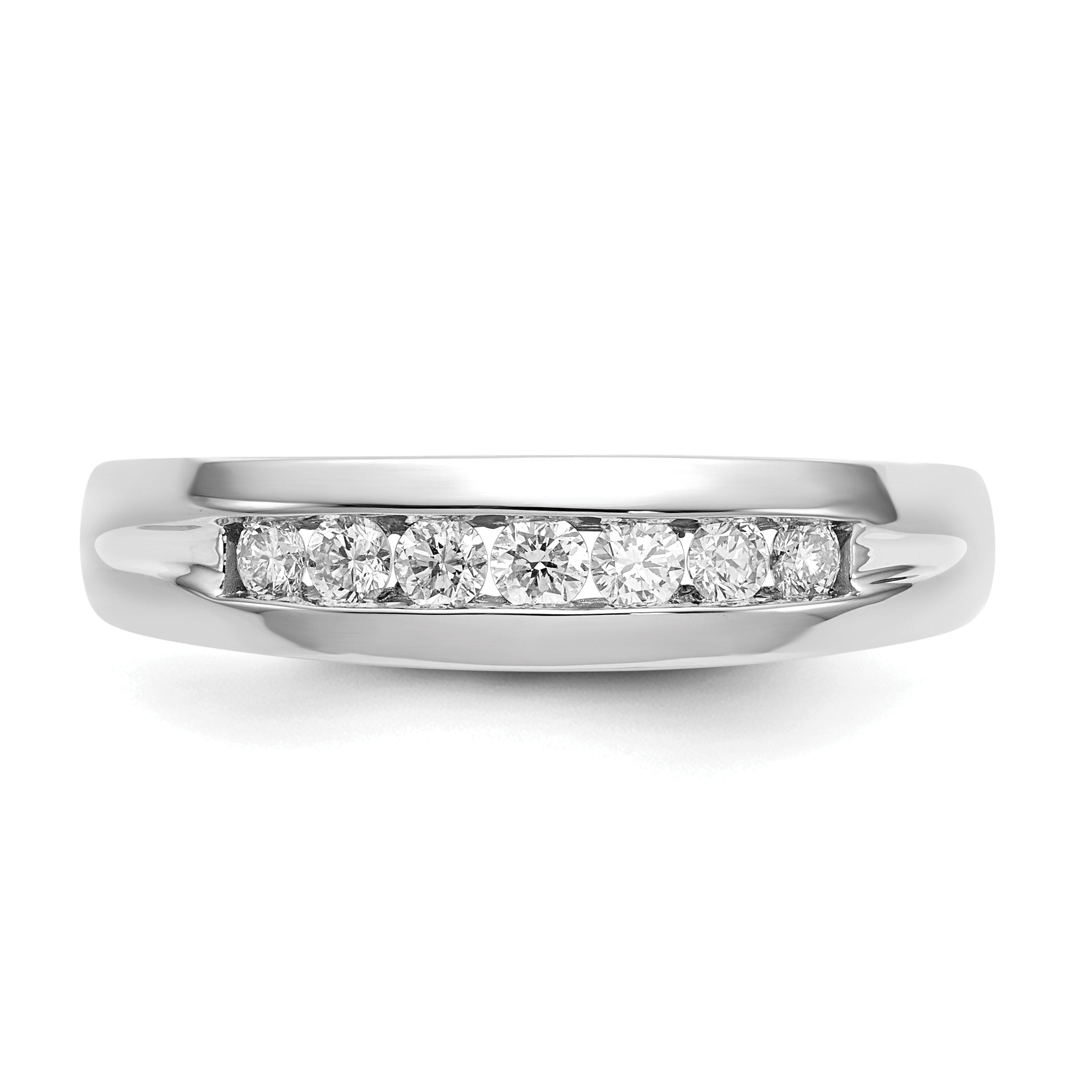 14k White Gold Diamond Mens Channel Ring