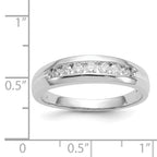 14k White Gold Diamond Mens Channel Ring
