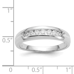 14k White Gold Diamond Mens Channel Ring