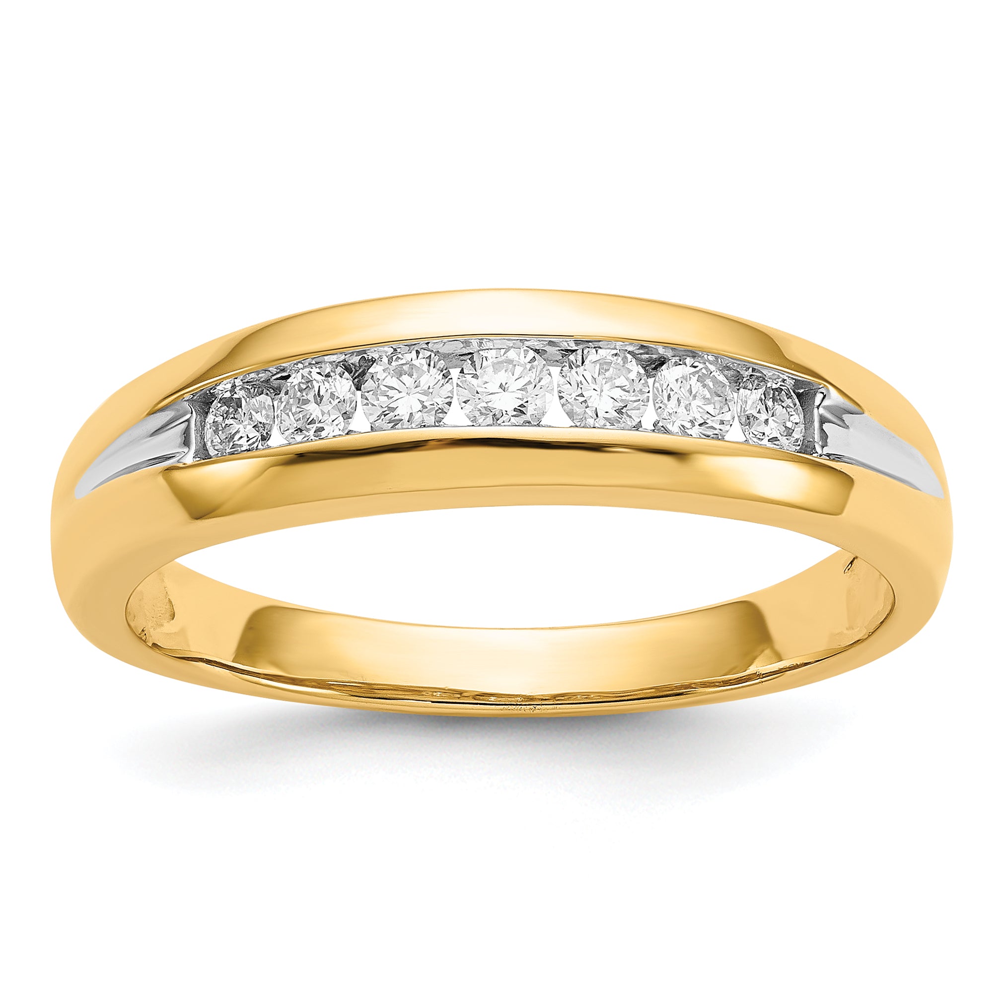 14k w/Rhodium Diamond Mens Channel Ring Main image