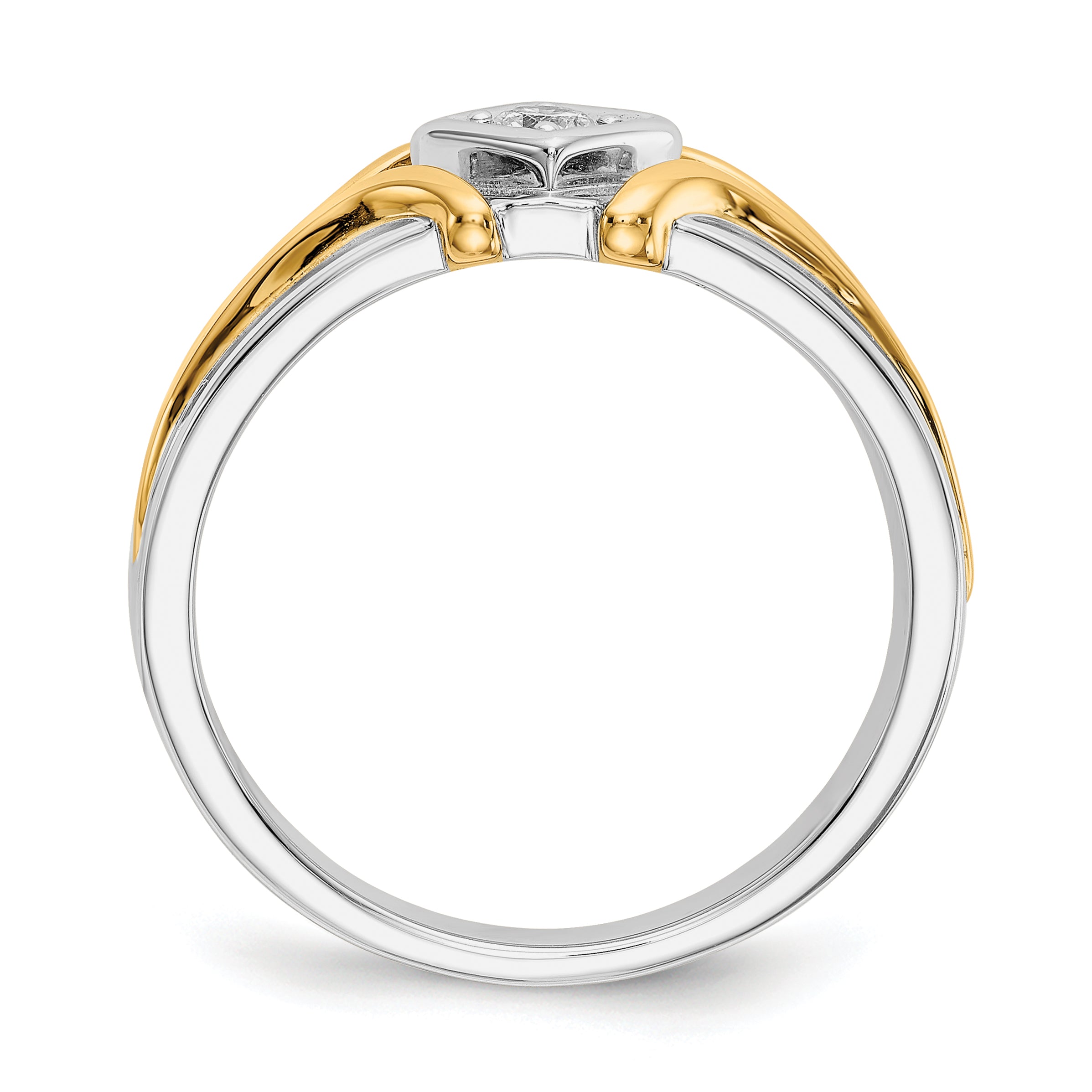 14k Two-tone Diamond Mens Ring Secondary image