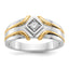 14k Two-tone Diamond Mens Ring