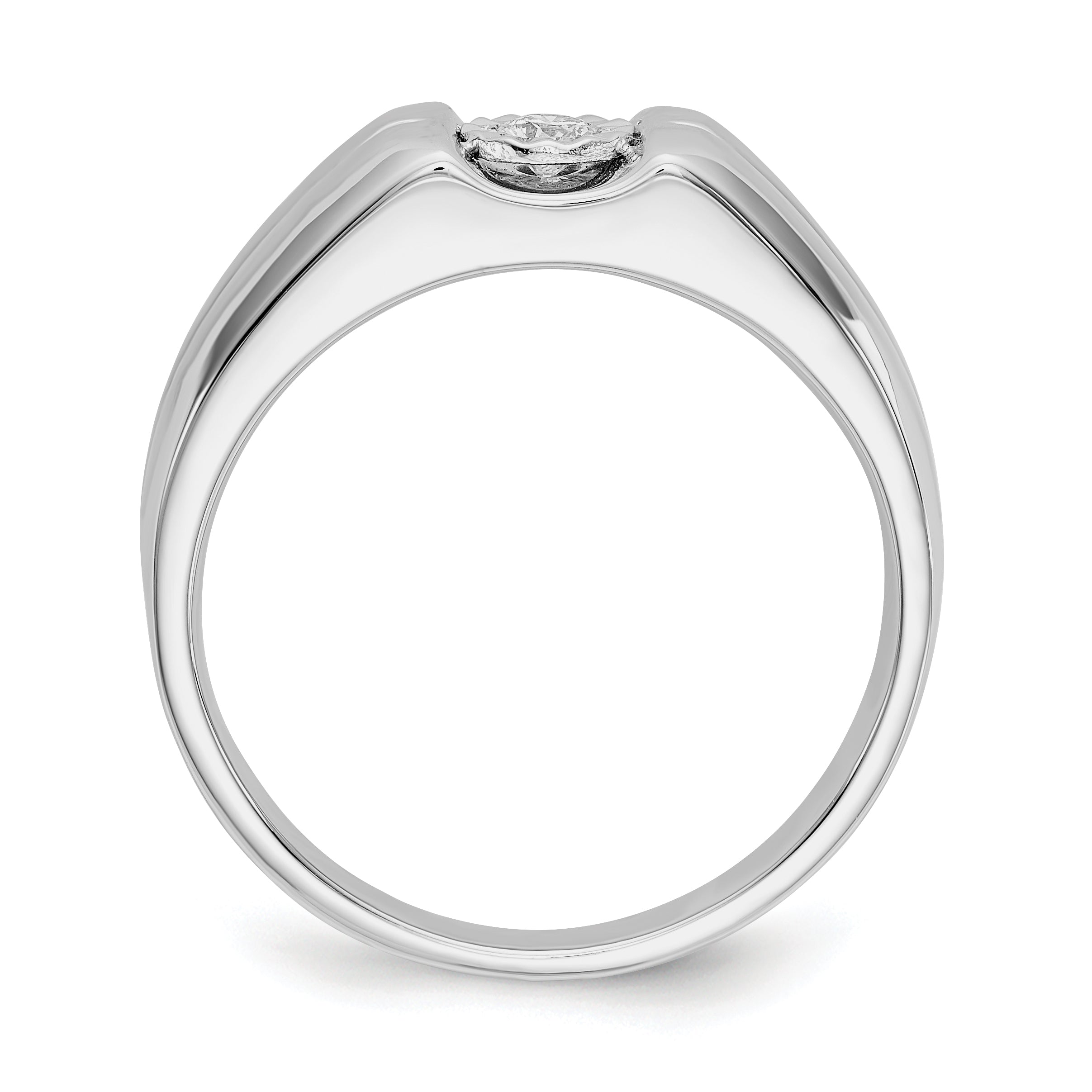14k White Gold Diamond Mens Ring