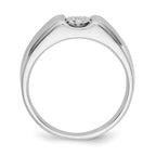 14k White Gold Diamond Mens Ring
