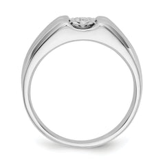 14k White Gold Diamond Mens Ring