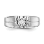 14k White Gold Diamond Mens Ring