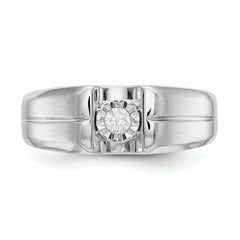 14k White Gold Diamond Mens Ring