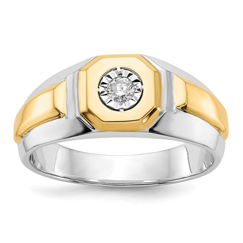 Men's Lab-Grown Diamond Ring in 14K Two-Tone Gold (1/10 ct.), Size 10 - Sophia Jewelers Main image