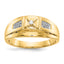 14k and Rhodium Diamond Mens Ring