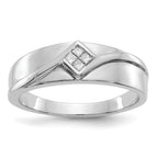 14k White Gold Diamond Mens Ring