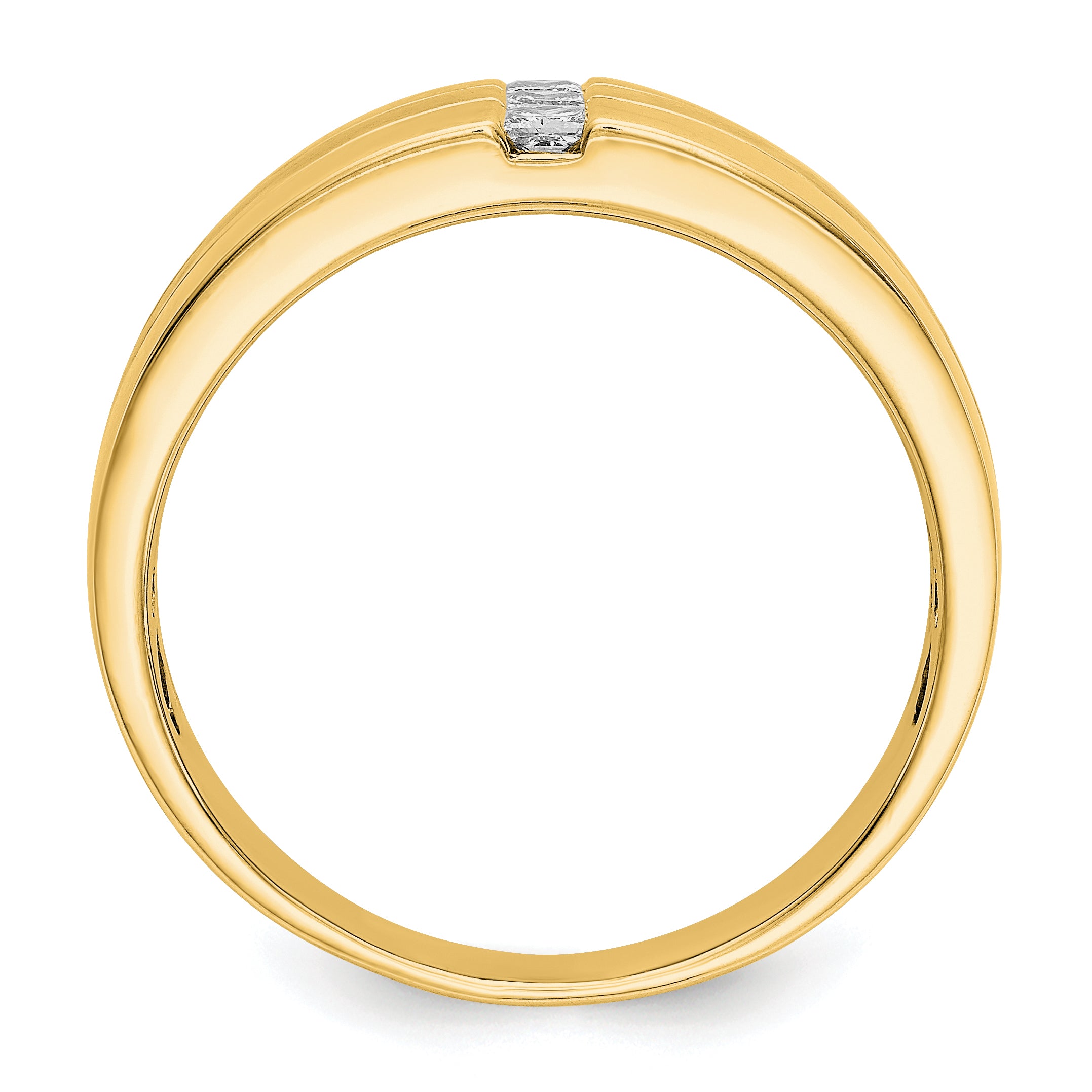 14k Mens Diamond Polished and Satin Ring Secondary image