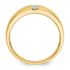 14k Mens Diamond Polished and Satin Ring
