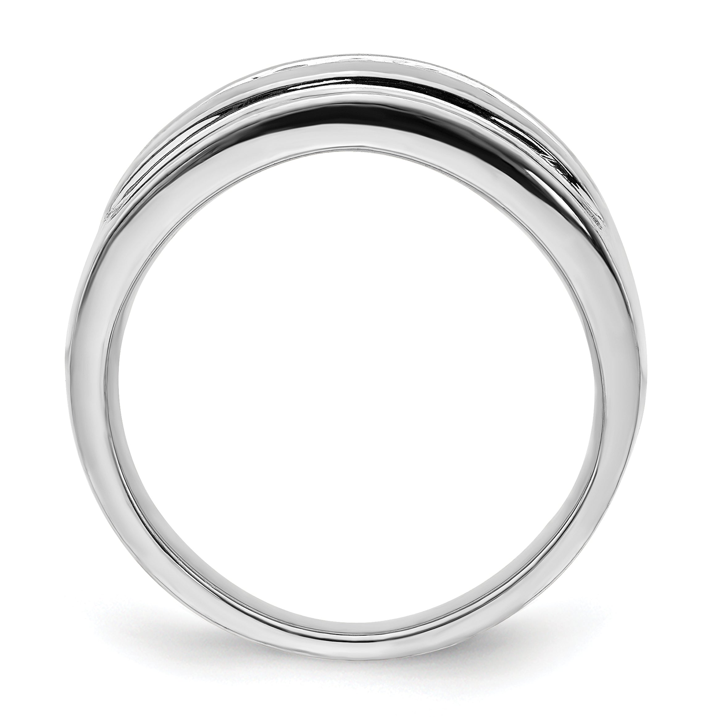 14k White Gold Diamond Mens 5-stone Ring Secondary image