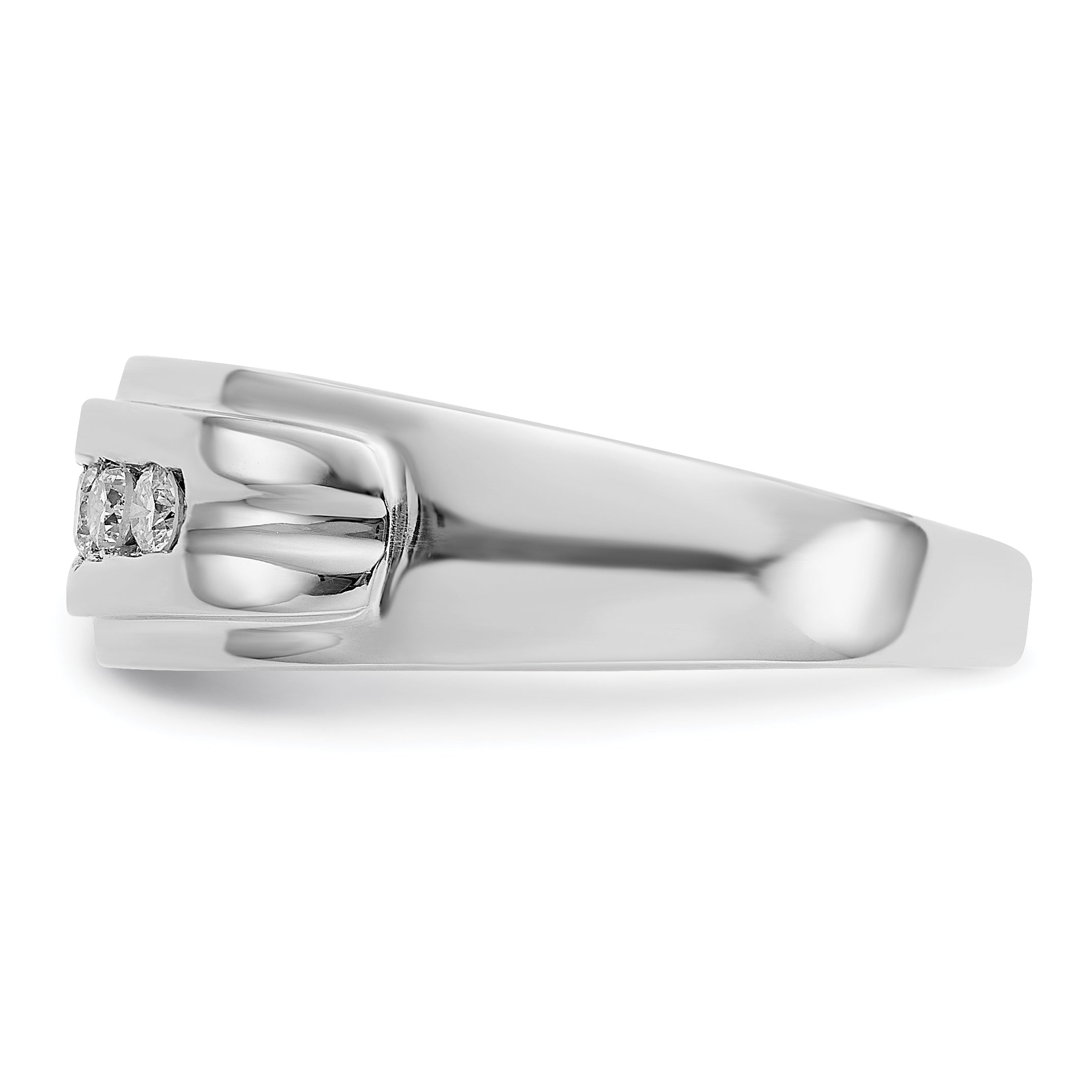 14k White Gold Diamond Mens 5-stone Ring