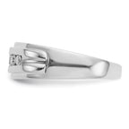 14k White Gold Diamond Mens 5-stone Ring