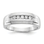 14k White Gold Diamond Mens 5-stone Ring