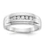 14k White Gold Diamond Mens 5-stone Ring